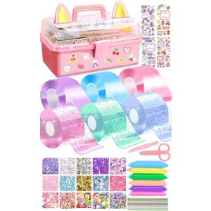 BENWIL 6 PCS Nano Tape Bubble Bubbles Kit for Kids with Box, Squishy Maker Making Kit, Birthday Gifts for 4 5 6 7 8 9 10 Year Old Girls Girl, Kids Toys for Girls 4-6 6-8 8-10 10-12