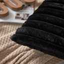 DEELAND Pack of 2,Double-Sided Faux Fur Plush Decorative Throw Pillow Covers Fuzzy Striped Soft Pillowcase Cushion Covers for Sofa Couch Bedroom Black 20x20 inch