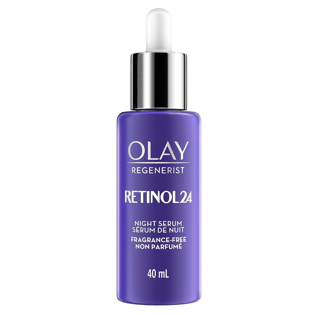 Olay Retinol 24 MAX Night Smoothing Serum, Fragrance  Free, 1.3 Oz