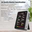 Professional Indoor Air Quality Monitor with AQI Alerts, Portable Real-Time Detector for Home, Car, Plants & Pet