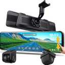 NikoMaku Mirror Dash Cam with Detached Front Camera OEM Design 11 Full Touch Screen Rear View Mirror Camera with 2K Rear Camera for Cars, HDR, Night Vision, Parking Assistance AS-J3