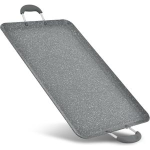 NutriChef Double Burner Griddle | Flat Top Griddle for Stove Top