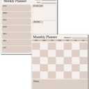 Magnetic Calendar for Refrigerator, 2 Pack Dry Erase Fridge Calendar Whiteboard – Monthly & Weekly Planner Board with Markers and Eraser for Modern Kitchen (Checkerboard Pattern)