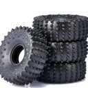 DJCRAWLER Super Soft 1.0 Pin Tires, 72 * 27mm Sticky Crawler Tire for TRX4M 1/18 1/24 RC Crawler Car Axial SCX24 FMS FCX24 AX24 Upgrade Wheel, Rock Crawler Tyres, Come with Double Layer sponges (Version 1)