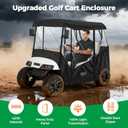 10L0L Universal Golf Cart Enclosure Compatible with EZGO and Club Car Models, 2-Passenger Golf Cart Waterproof 420D Material Windproof Transparent on 2 Sides