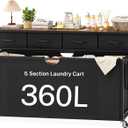 Laundry Sorter, Rolling Laundry Hamper with 5 Section Pul-Out Bags, Laundry Basket Organizer with 4 Drawers, Laundry Hamper with Wheels for Laundry Room Organization, Bathroom, Bedroom, 360 L