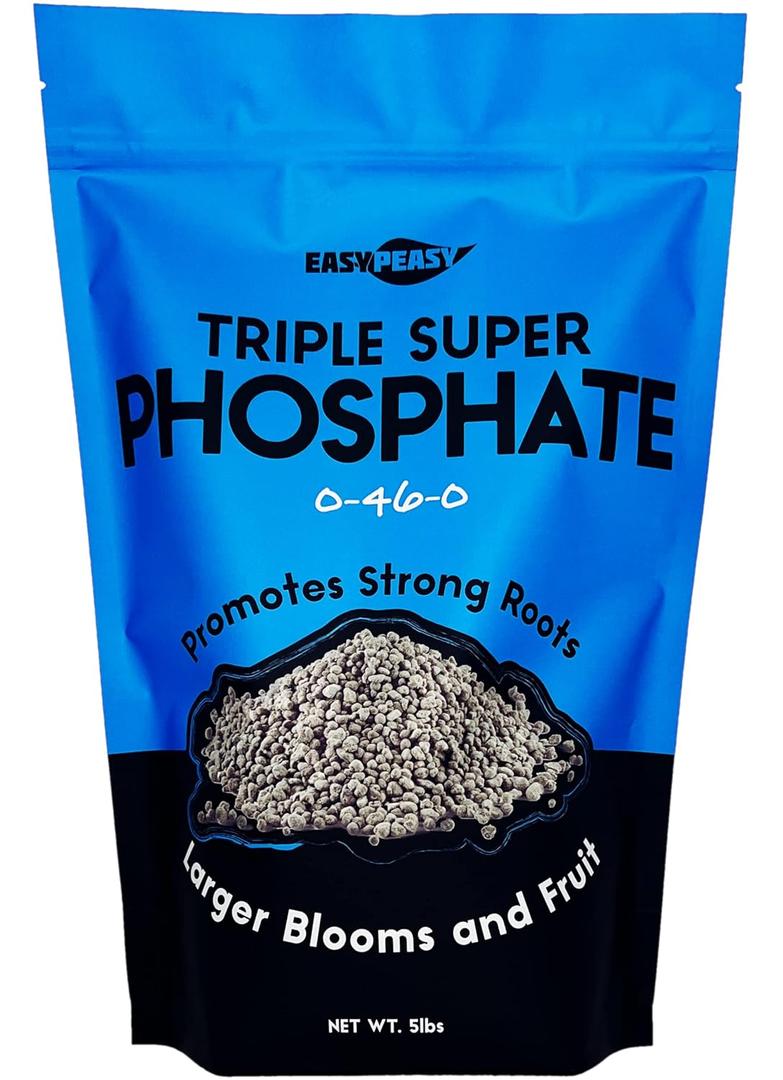 TRIPLE SUPER PHOSPHATE FERTILIZER 0-46-0 | phosphorus fertilizer for gardens, lawns, indoor and outdoor plants | ROCK PHOSPHATE PLANT FOOD FERTILIZER FOR ORCHIDS, WISTERIA, CACTUS AND ALL OTHER PLANTS (5 Pounds)
