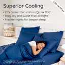 Bambaw 100% Viscose Derived from Bamboo Pillowcase King Size  Set of 2 Cooling Pillow Cases King with Envelope Closure, Navy Blue Pillow Case, Breathable & Super Soft Pillow Cases (Navy Blue)