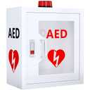 NLShan Wall-Mounted AED Cabinet: Steel Defibrillator Storage Case with Alarm & Handle - Fits Zoll/Cardiac Science/Physio-Control All aed Brands (14.2" Wx7.9 Dx15.8 H), Square Corners