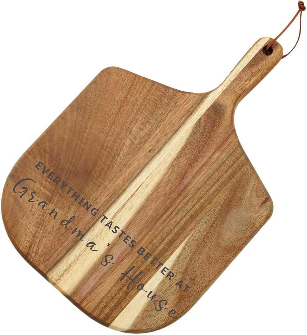 Grandma Gifts, Birthday Gifts for Grandma from Granddaughter Grandson Grandkids for Christmas, Acacia Cutting Board 14.7"L x 9.84"W x 0.6"Th (Everything Tastes Better)