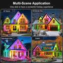 RCUICA 500FT Permanent Outdoor Lights Waterproof with Smart App Control Remote,DIY Scene Modes,Music Sync hronization,Eaves Lights for Garden Decor,Deck,Christmas