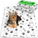 GREEN LIFESTYLE Washable Pee Pads for Dogs - Waterproof Reusable Puppy Pads with Anti-Slip Backing, Pet Training Pad for Puppy Playpen, Crate, Whelping Box, Potty Training (Pack of 2 - 30x34)