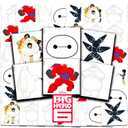 Big Hero 6 Tattoos Party Favors Bundle ~ 72 Perforated Individual 2" x 2" Baymax Temporary Tattoos for Kids Boys Girls | Big Hero 6 Party Supplies