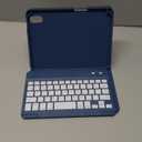 Hamile for iPad 11th 10th Generation Case with Keyboard - 7 Colors Backlit Wireless Detachable Folio Keyboard Cover with Pencil Holder for iPad A16 11-inch 2025 10th Gen 10.9 Inch 2022 (Navy Blue)