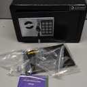 Small Electronic Safe Box With Digital Keypad & Keys - 9.05 x 6.7 x 6.7 Inches Wall Safe 0.23Cuft Mini Security Box for Coin Home Office Hotel Rooms Business Jewelry Gun (Black)