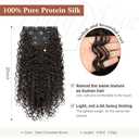 Clip in Hair Extensions, FLUFYMOOZ 4PC 100 Pure Protein Silk Hair Extensions Long Soft Natural Hairpiece 20 Inch Curly Hair Extension for Women (Dark Chocolate Brown)