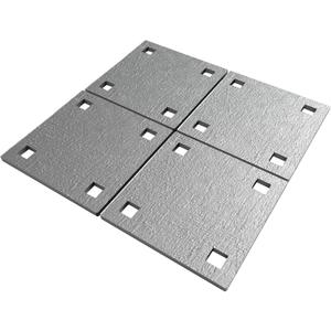 Stationary Dock Backer Plate 4 Pcs, 5x5 Galvanized Backer Plate, Hardware Heavy Duty Floating Boat Dock Steel Backer Plate with 1/2" Holes, Ideal for Dock Maintenance - NO Carriage Bolts