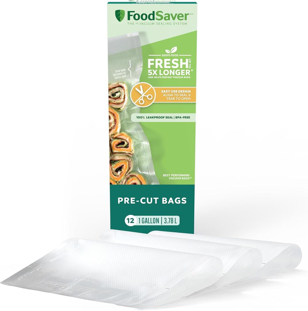 FoodSaver 1 gal Clear Vacuum Freezer Bags 12 pk