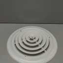 Fits 10 Inch Neck Air Duct | Steel Round Air Supply Diffuser for Ceiling by Handua | Round Diffuser Vent Cover | White | Outer Dimension: 13-15/16"