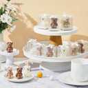 50 Pcs Bear Baby Shower Candle Favors for Guest Bear Party Favors Baby Shower Candles Bulk for Gifts Party Decorations (Light Brown,Brown,White)