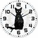 Wall Clock, 10 Inch Silent Non-Ticking Home Kitchen Decor, Battery Operated for Bathroom Bedroom Living Room Office(Cute Black)