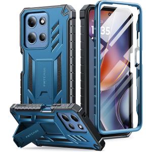FNTCASE for Moto-G 2026/2025 Case: for Motorola Moto G Play 2026 5G Military Grade Drop Proof Protection Cover with Kickstand | Matte Textured Rugged Shockproof TPU | Protective Phone Case Blue