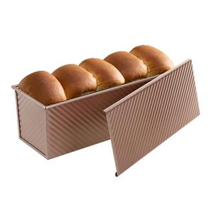 SS&CC Pullman Loaf Pan with Lid 13x4 | 2.2lb Carbon Steel Bread Pan for Homemade Sourdough & Sandwich Bread | Nonstick Bakeware, Heavy Duty & Easy Clean (Gold, 2.2lb)