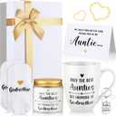 6 Pcs Godmother Proposal Gift Will You Be My Godmother Gift Box Set for God Mother Auntie Includes Mug Scented Candle Socks Keychains Cards Box from Godchild Baptism Mother's Day(Auntie)