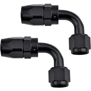 EVIL ENERGY 10AN Hose End Fitting 90 Degree Swivel for CPE Braided Hose Black 2PCS