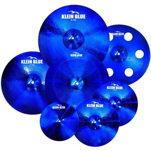 Titanium Color Cymbals Set  7-Piece Drum Cymbal Pack for Acoustic Kits  Red/Blue/Black  Lightweight, Durable & Stage-Ready  Direct from Manufacturer (Blue)
