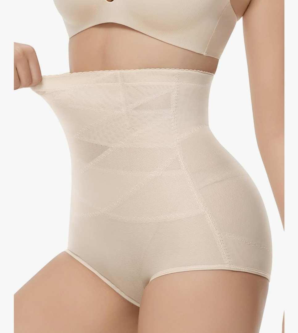 KLVEE Shapewear Tummy Control Underwear High Waisted Girdle Body Shaper Butt Lifting Panties Spanks for Women M