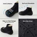 Hstyle Baby Sock Shoes Toddler Walking Shoes Infant Non-Slip Slippers Soft Rubber Sole Sneakers for Baby Boys Girls (Black)