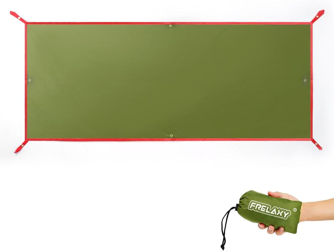 Frelaxy Tent Footprint, Waterproof Camping Tarp, Durable Tent Floor to Elevate Your Camping, Hiking, Backpacking, Hammock, Beach Experience (1 Person33'' x 80'', Army Green)