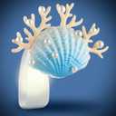 Hohean Wall Fragrance Plug in with Night Light Compatible with Bath & Body Works WallFlower Fragrance, Marine Style Essential Oil Diffuser Plug with Rotary Design(Shell Coral Pearl)