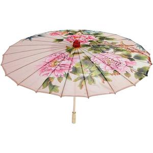 B Blesiya Chinese Silk Cloth Umbrella Parasol 84 cm/33 inch Diameter - Chinese Japanese Peony Flowers Style