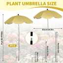 4 Pack Plant Umbrellas for Outdoor Plants 25" Larger Garden Umbrella Sun Shade with Adjustable Angle 40" Higher Sun Protection Cover Shade for Plants, Potted Flower,Garden Bed