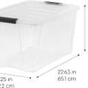 IRIS USA 72 Qt Stackable Plastic Storage Bins with Lids, 6 Pack - BPA-Free, Made in USA - See-Through Organizing Solution, Latches, Durable Nestable Containers, Secure Pull Handle - Clear