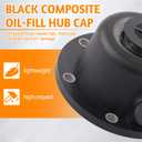 2 PCS Composite Steer Hub Cap for Trailer Axle with Gaskets and 12PCS Flange Bolts Replaces for 1612 1711 and 343-4024