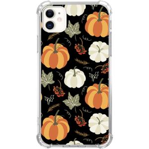 Fisgerod Autumn Fall Leaves Pumpkin Case for iPhone 12/iPhone 12 Pro, Halloween Thanksgiving Phone Cover for Girl Men and Women, Unique Trendy TPU Bumper Phone Case for iPhone 12/iPhone 12 Pro