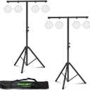 Dj Light Stand T Bar Metal Stage Stand for Par Lights Tripod Light Stand with Crossbar Mount, with a Carry Bag, Set of 2