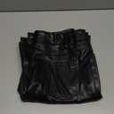 MakeMeChic Women's High Waist Pockets Straight Leg Jeans Leather Look Pants (Medium, Black)