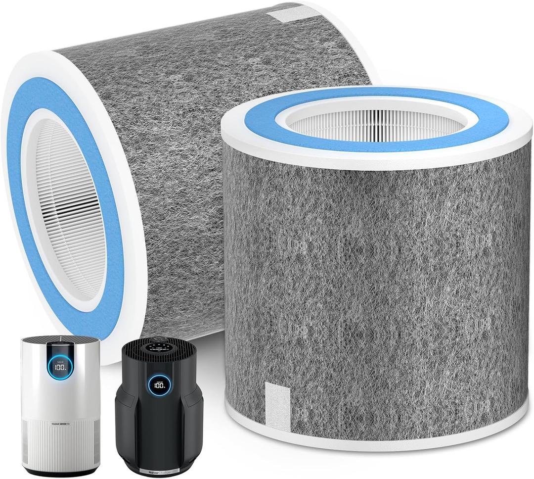 2 Pack HP102 Replacement Filter Compatible with Shark Air Purifier HP100 HP105 HP152 and 3-in-1 Models HC450 HC451 HC452 HC455, Part No. HE1FKPET, HE1FKBAS