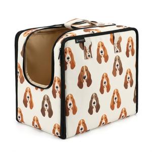 FEIFEIYU Foldable Storage Bag Organizers with Handles and Zipper – Cute Basset Hound Pattern Soft Fabric Organizer Box for Clothes, Blankets, Toys & Closets. One Size