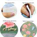 BYINGWD Indoor Door mat Cute Rug Machine Washable Happiness Floral Area Rug Low Pile Throw Rugs for Entryway, Kitchen, Front Door, Entry, Kids Room (Charming Green, 60 * 90cm2*3) (1'11" x 2'11" (Flower))