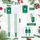 24 Pcs Christmas Garland Hanger Green Wreath Ties Hooks for Mantle Adjustable Stocking Holder Reusable Adhesive Straps Wreath Hangers for Front Door Fireplace Staircase Banisters