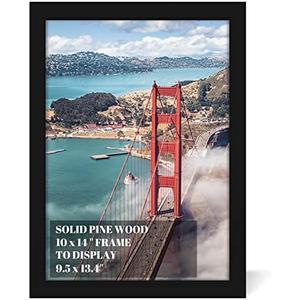 10x14 inch Wood Picture Frames for Wall Hanging,Diamond Painting Frames Rectangle Baby Scan Picture Frame for Family Walls Decoration,Anniversary,Wedding,Christmas,Halloween,Shower,Certificate (Black)