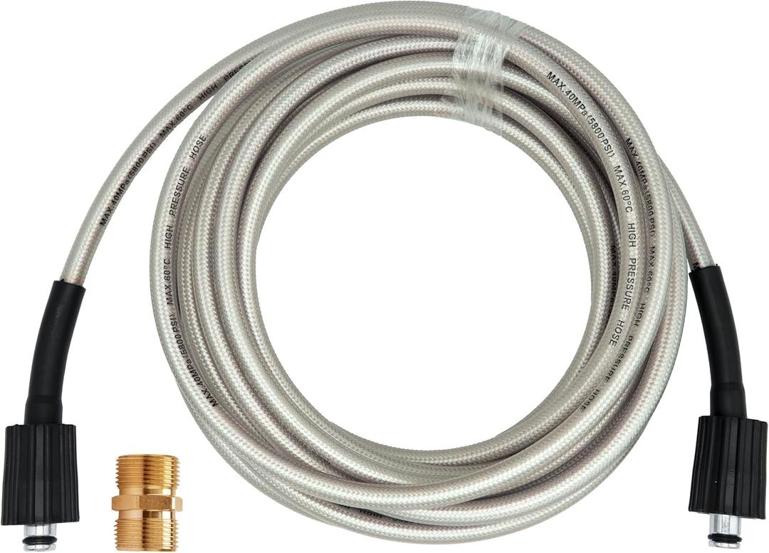 25-Foot Pressure Washer High Pressure Hose, Replacement for Greenworks 5200402, Compatible with all Greenworks Pressure Washers under 2000 PSI, 1/4-Inch Quick Connect