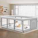 Large Baby Playpen for Babies and Toddlers, Playpen 7450, Large Baby Play Yards Indoor & Outdoor, Sturdy Safety Baby Play Pen with Soft Breathable Mesh, Toddlers Activity Center with Anti-Slip Base