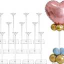 12 Pack Clear Acrylic Balloon Stand Kit, 15.75 Inch Reusable Balloon Sticks Holder With Base Perfect for Tabletop Centerpiece Party Event Decorations (15.75" 12 Pack)