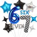 67 Birthday Decorations Balloons, Six Seven Party Supplies, 6-7 Birthday Decorations, 6 7 Decoration Balloons Blue Number 6 Black & White Number 7 67 Birthday Theme Decoration